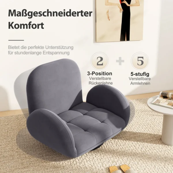 Grindų fotelis 59x72x63cm., pilkos spalvos