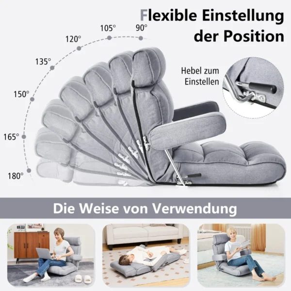 Grindų fotelis 80x72x75cm., pilkos spalvos