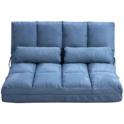 Grindų sofa-lova Homcom 102x73x60cm., mėlynos spalvos