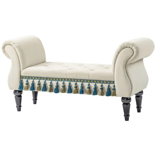 c42c7e190aedddb5d.webp Minkštas suolas Homcom 117x40x58cm., smėlio/juodos spalvos