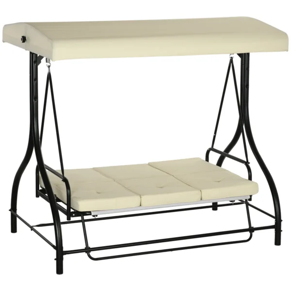 Lauko sūpynės Outsunny 195x117x175cm., baltos/juodos spalvos