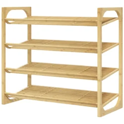 Batų lentyna Homcom 76x33x67cm., šviesiai rudos spalvos