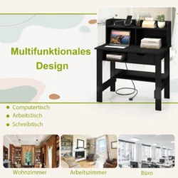 Rašomasis stalas 95x56x109,5cm., juodos spalvos