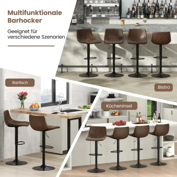 Rinkinys iš 2 baro kėdžių 47,5x43x105cm., rudos/juodos spalvos