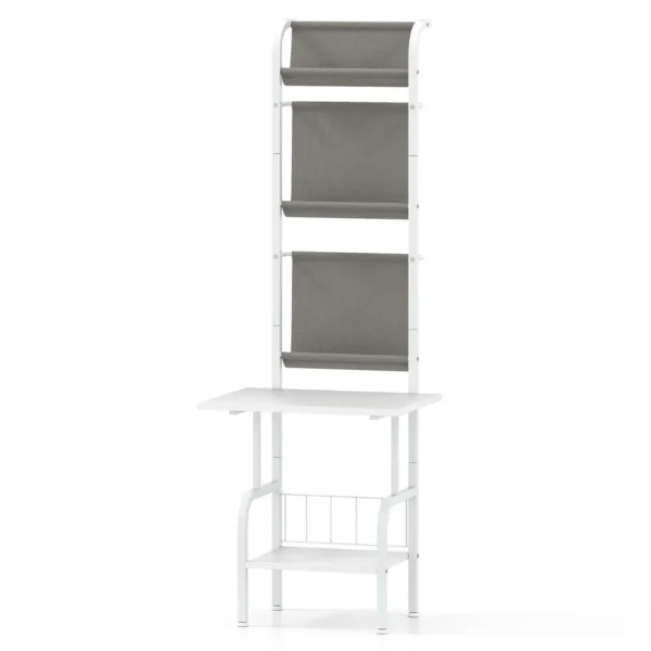 Pastatoma lentyna 50x51x145cm., baltos/pilkos spalvos