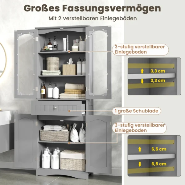 Vonios spintelė 60x30x160cm., pilkos spalvos