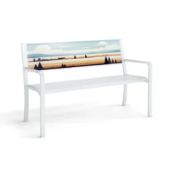 Sodo suoliukas 128x53x81,5cm., baltos spalvos