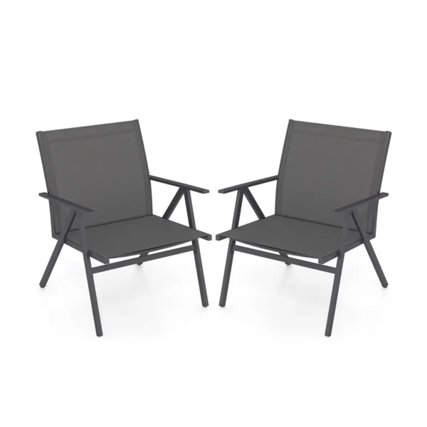 Rinkinys iš 2 sodo kėdžių 67x61,5x78cm., tamsiai pilkos spalvos