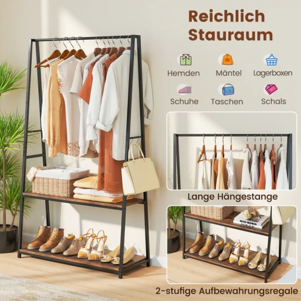 Drabužių kabykla 94x40x171cm., juodos/rudos spalvos