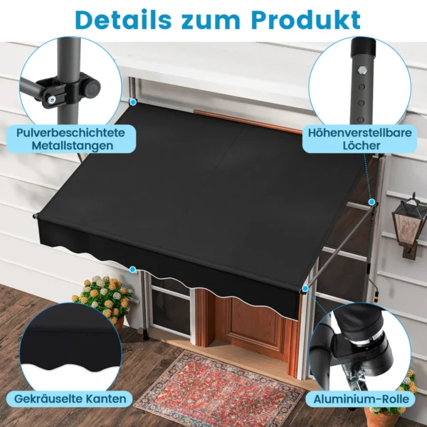 costwayklemmmarkise200250400cmbalkonmarkiseohnebohrenmithandkurbelhhenverstellbaruvbestndigmarkisesonnenschutzoutdoorfrterrassebalkongarten200cmschwarz_1752216305540_image_4.webp Markizė 200x210x300cm., juodos spalvos