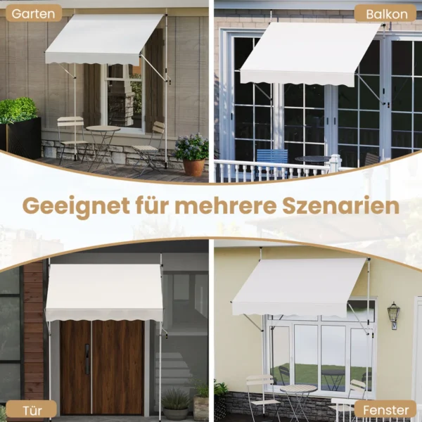 costwayklemmmarkisebalkonmarkiseohnebohrenmithandkurbelhhenverstellbaruvbestndigmarkisesonnenschutzfrterrassebalkongarten200cmwei_1752216122744_image_8.webp Markizė 200x180x300cm., baltos spalvos