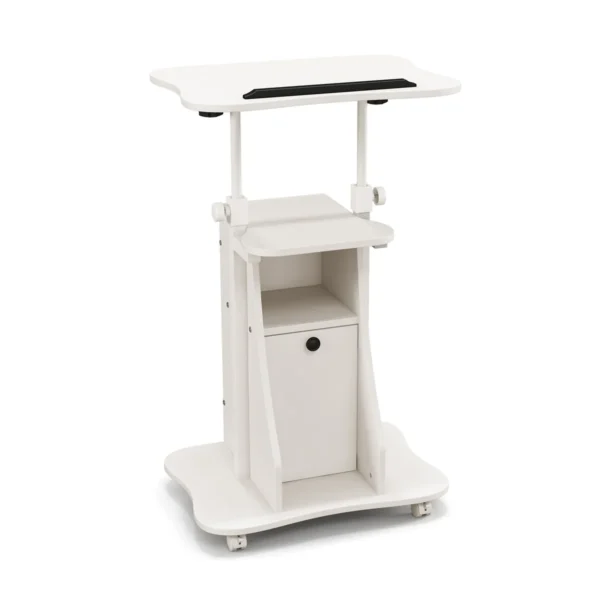 Nešiojamojo kompiuterio stalas 55x40x114cm., baltos spalvos