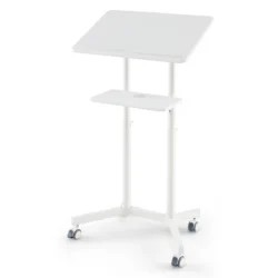 Nešiojamojo kompiuterio stalas 60x40x128,5cm., baltos spalvos