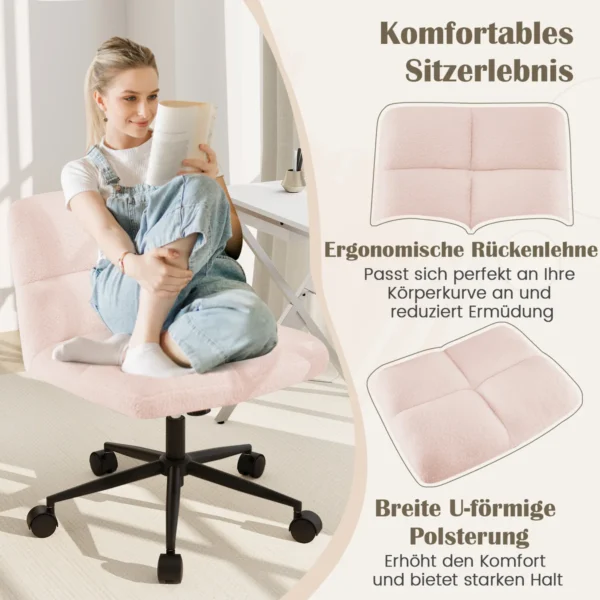 Biuro kėdė 73x69x87cm., rožinės/juodos spalvos