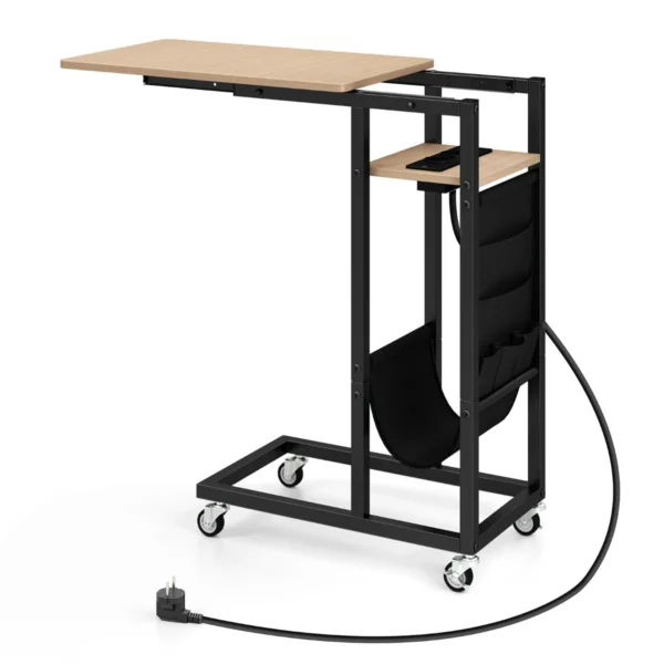 Šoninis staliukas 69x30x69cm., juodos/šviesiai rudos spalvos