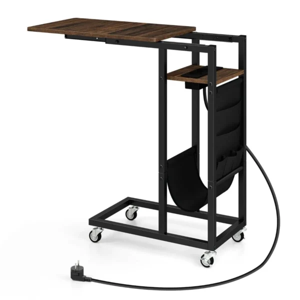 Šoninis staliukas 69x30x69cm., juodos/rudos spalvos