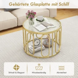 Kavos staliukas 60,5x60,5x44,5cm., auksinės spalvos