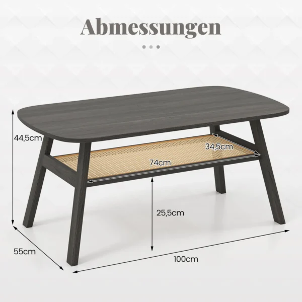 Kavos staliukas 100x55x44,5cm., tamsiai rudos spalvos
