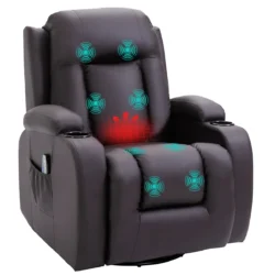 Masažinis fotelis Homcom 85x94x104cm., tamsiai rudos spalvos 