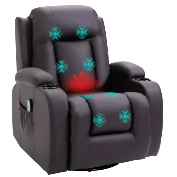 Masažinis fotelis Homcom 85x94x104cm., tamsiai rudos spalvos 