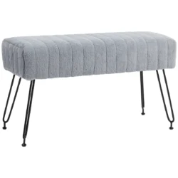 Minkštas suolas Homcom 82x30x47cm., pilkos/juodos spalvos