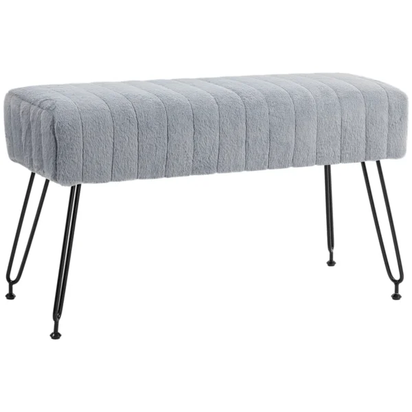 Minkštas suolas Homcom 82x30x47cm., pilkos/juodos spalvos