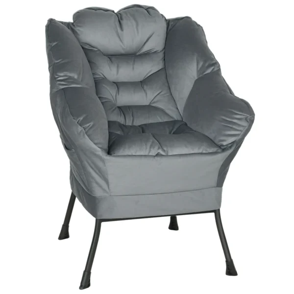 Fotelis Homcom 80x78x100cm., pilkos/juodos spalvos