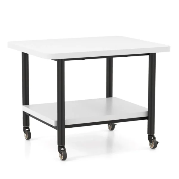 Spausdintuvo stalas 49x40x38cm., baltos/juodos spalvos