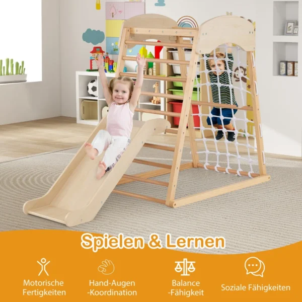 dschungelturnhalle-kletter-set-12239_3_.webp Laipiojimo rėmas su čiuožykla, šviesiai rudos spalvos