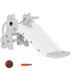 Vaikiška čiuožykla Aiyaplay 106x51,5x52cm., šviesiai pilkos/baltos spalvos