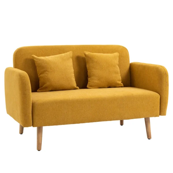 Sofa Homcom 130x70x80cm., geltonos/šviesiai rudos spalvos 