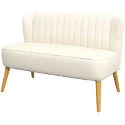 Sofa Homcom 117x56,5x77cm., kreminės/šviesiai rudos spalvos 