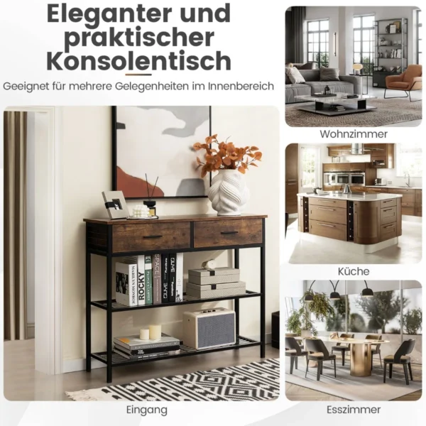 Konsolė 100x30x81,5cm., rudos/juodos spalvos