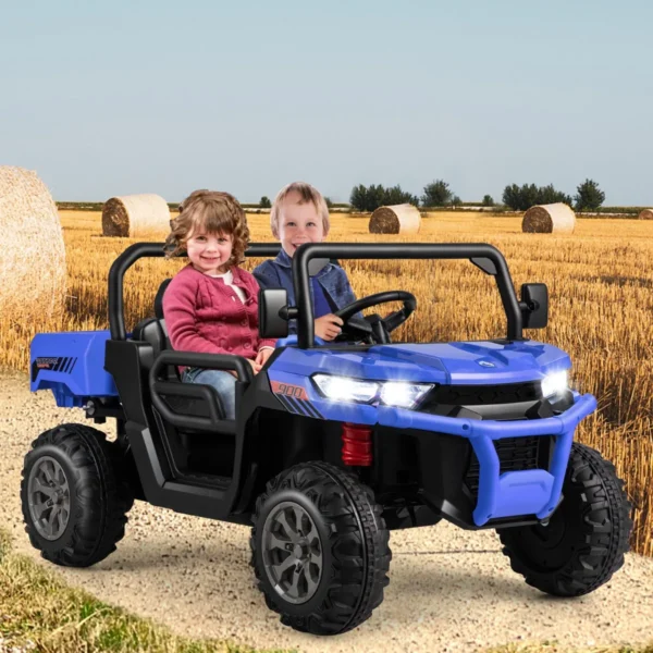 Vaikiškas elektrinis automobilis 119x68x65cm., mėlynos/juodos spalvos