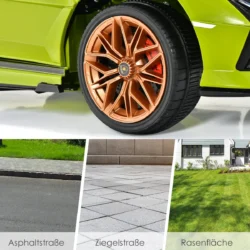 Vaikiškas elektrinis automobilis 108x63,5x40,5cm., žalios/juodos spalvos