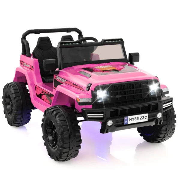 Vaikiškas elektrinis automobilis 77x115x67cm., rožinės/juodos spalvos