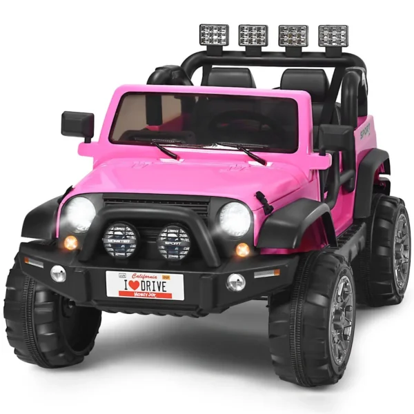 Vaikiškas elektrinis automobilis 123x80x80cm., rožinės/juodos spalvos
