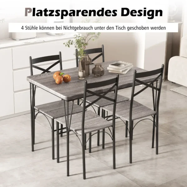 esstisch-essgruppe-kc56555gr_3_.webp Valgomojo baldų komplektas 5 dalių, pilkos/juodos spalvos