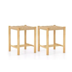 Rinkinys iš 2 taburėčių 36x36x45cm., šviesiai rudos spalvos