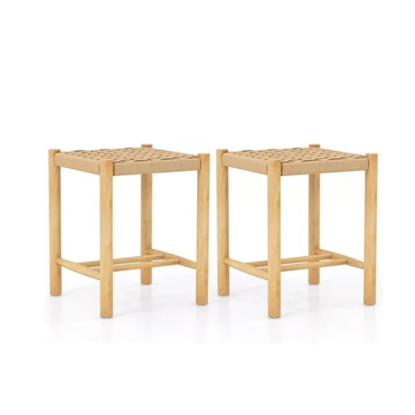 Rinkinys iš 2 taburėčių 36x36x45cm., šviesiai rudos spalvos