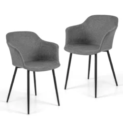 Rinkinys iš 2 valgomojo kėdžių 60x53x82,5cm., pilkos/juodos spalvos