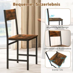 Rinkinys iš 2 valgomojo kėdžių 44x40x87cm., juodos/rudos spalvos