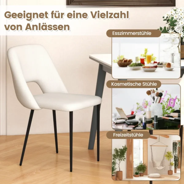 Rinkinys iš 2 valgomojo kėdžių 48,5x57x85cm., smėlio/juodos spalvos