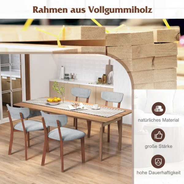 Rinkinys iš 2 valgomojo kėdžių 51x47x82cm., pilkos/rudos spalvos