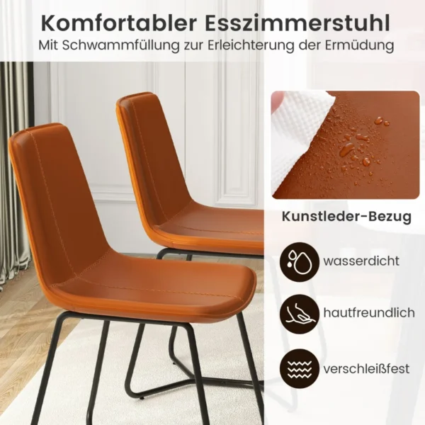 Rinkinys iš 2 valgomojo kėdžių 57x48x83cm., rudos/juodos spalvos