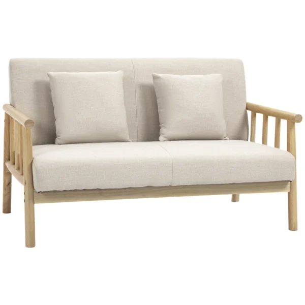 Sofa Homcom 123x69x74cm., šviesiai rudos/smėlio spalvos 