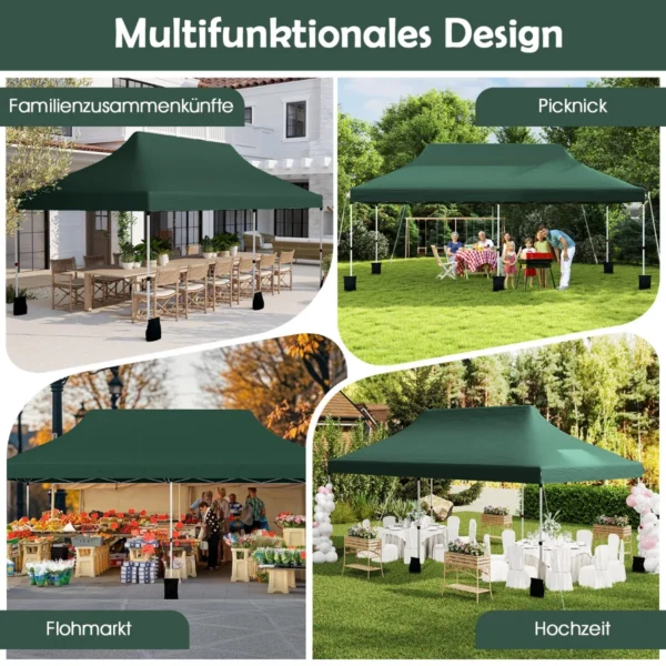 Pavėsinė 300x600x316cm., žalios spalvos