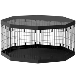 Šunų aptvaras PawHut 159x159x76cm., juodos spalvos