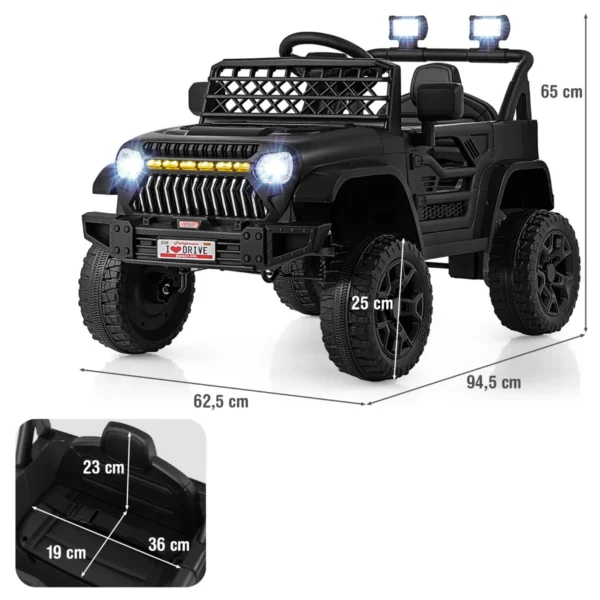 Vaikiškas elektrinis automobilis 94,5x62,5x65cm., juodos spalvos