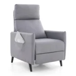 Fotelis su pakoju 80x68x104,5cm., pilkos/juodos spalvos 